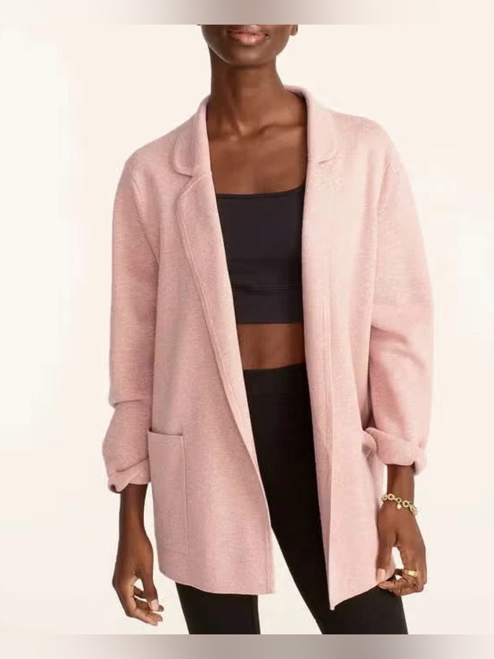 J.Crew Eloise Sweater Blazer pink, Open Front